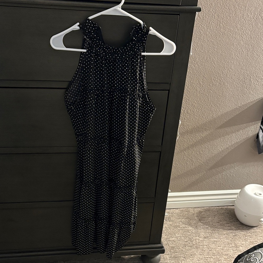 SHEIN Black and White Polka Dot Mini Dress